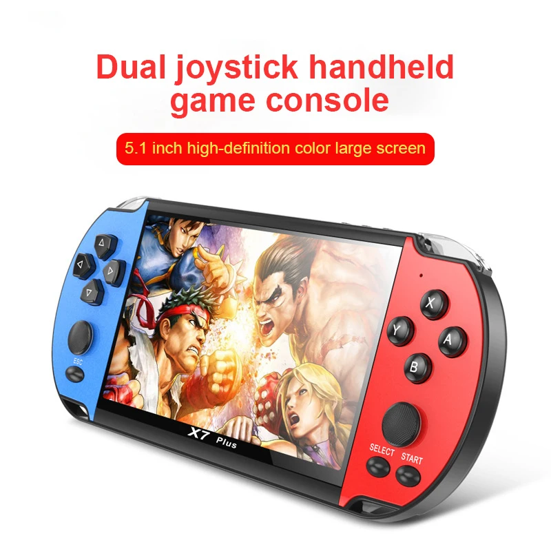 X7plus Video Game Console Player  for Gamapad Handheld Retro 5.1 inch Screen Mp4 Player Game x7 plus Support Video E-book