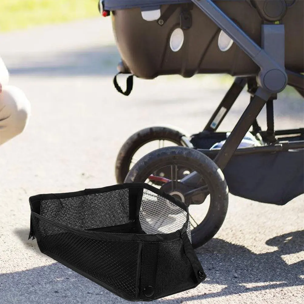 

2Pcs Universal Baby Stroller Organizer Mesh Cargo Net Pouch Detachable Hanging Storage Bag for Diapers Snacks Stroller Net Bag