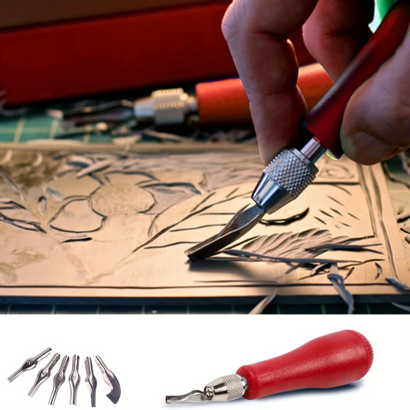 1 Set Multifunctional Engraving Cutter, Portable Linoleum Carving Tool ABS Non-slip Handle, Art Craft Supplies for Beginner