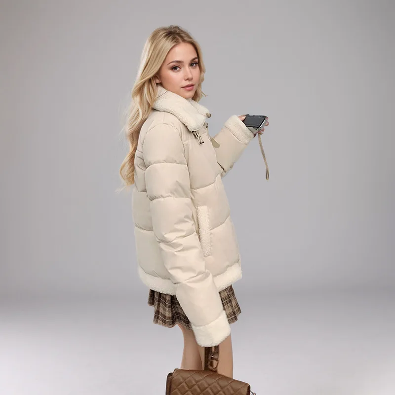 Cotton-padded Jacket Women's Winter 2025 Korean Stand-up Collar Fashion College Wind Cotton-padded Jacket