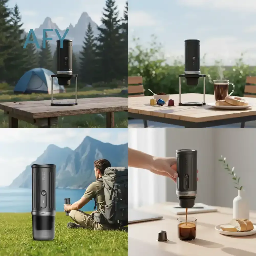 Travel 13500mAh Battery-Powered Aluminum Alloy Capsule Coffee Machine for Portable Espresso Maker for Self-Heating 20Bar High