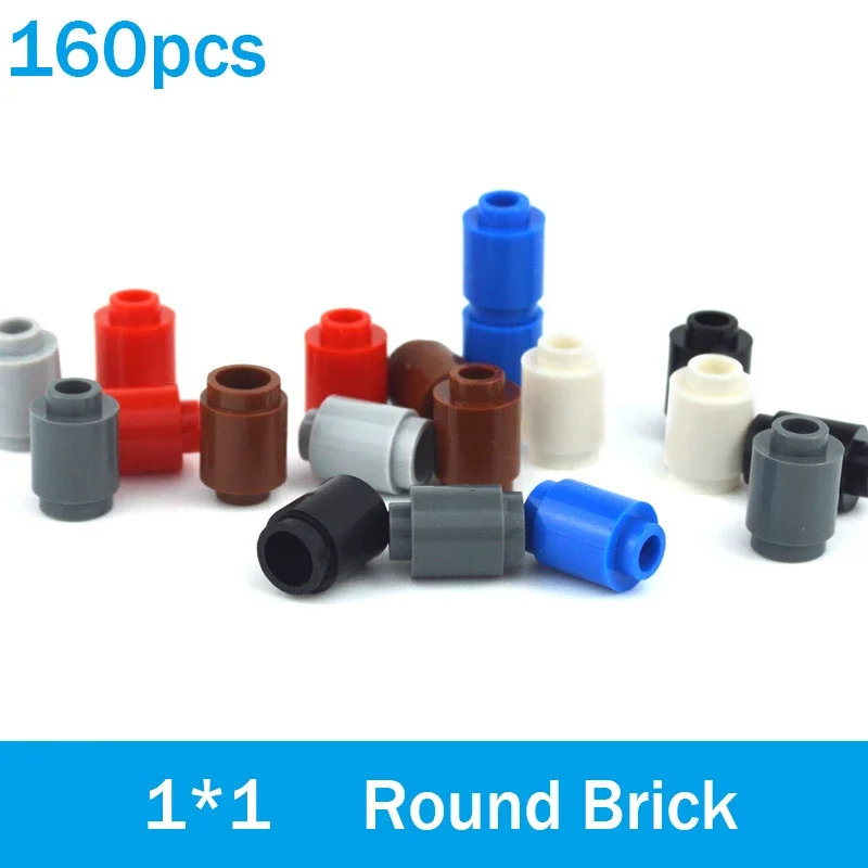 MOC City  Bricks Part DIY Accessories 3062 Round Brick Cylinder Bricks 160pcs 1*1 Building Blocks Children Toys