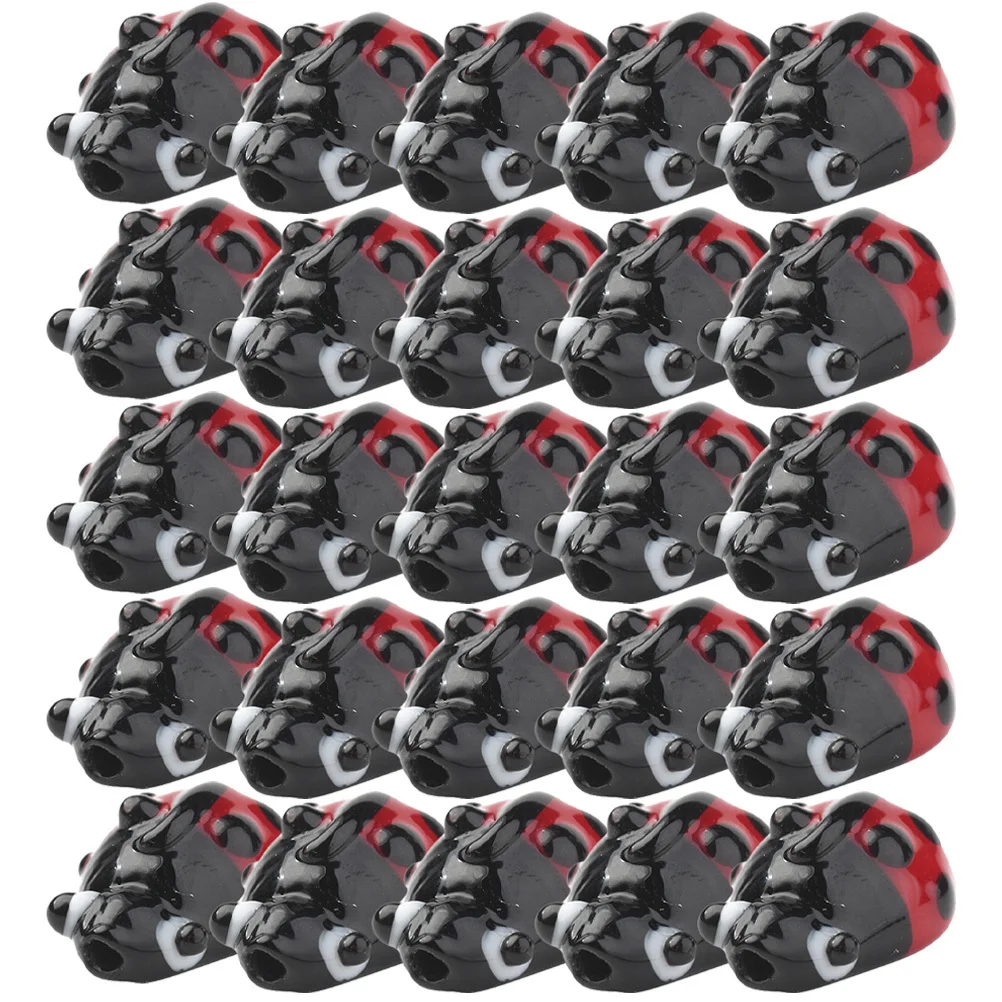 

50pcs Ladybug Craft For Jewelry Jewelry Ladybug Diy Beads Making Handmade Bracelets Necklace Stylish Ornamental Beads