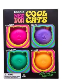 4Pcs Cute Cat Squishy Fidget Toy Soft TPR Maltose Squeeze Ball Stress Relief Toy Kids Gift