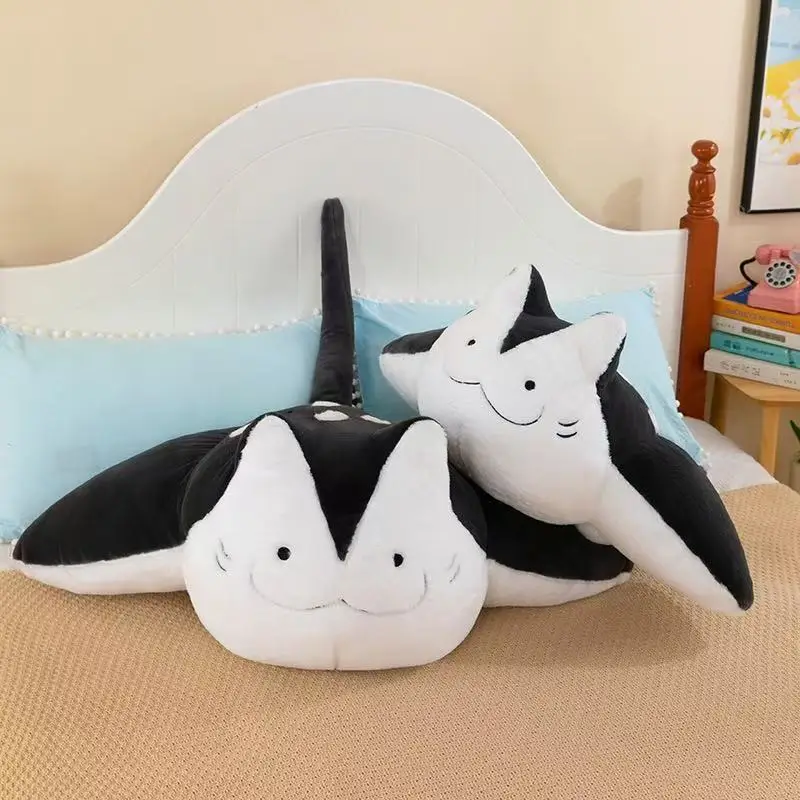 

Big Size Kawaii Ray Cat Plush Marine Animal Doll Pillow Warm Furry Cushion Toy Birthday Gift For Kids Friends
