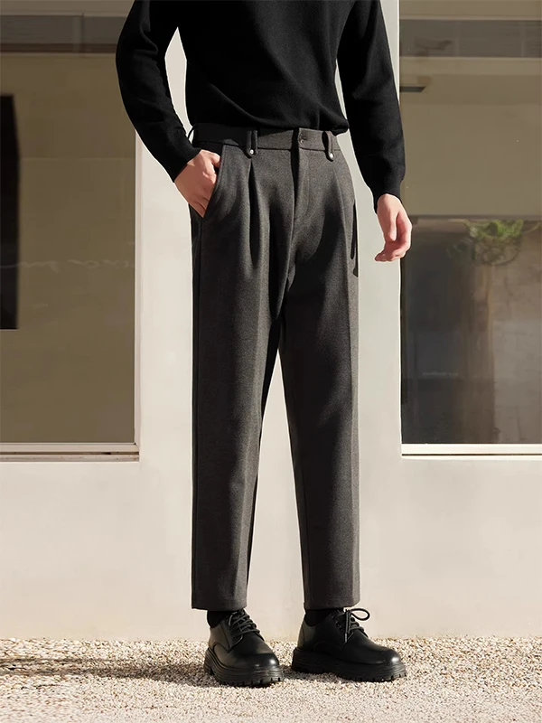 

Мужские шерстяные повседневные брюки Thiened, осенне-зимние новые брюки с прямыми штанинами Sle Busin, модный коврик Sle