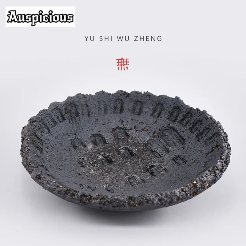 Hand Made Rough Pottery Pot Bearing Holder Antique The Dunhuang Caves Dry Brew Table Tea Tray Fruit Plate Kung Fu Teaware Gift