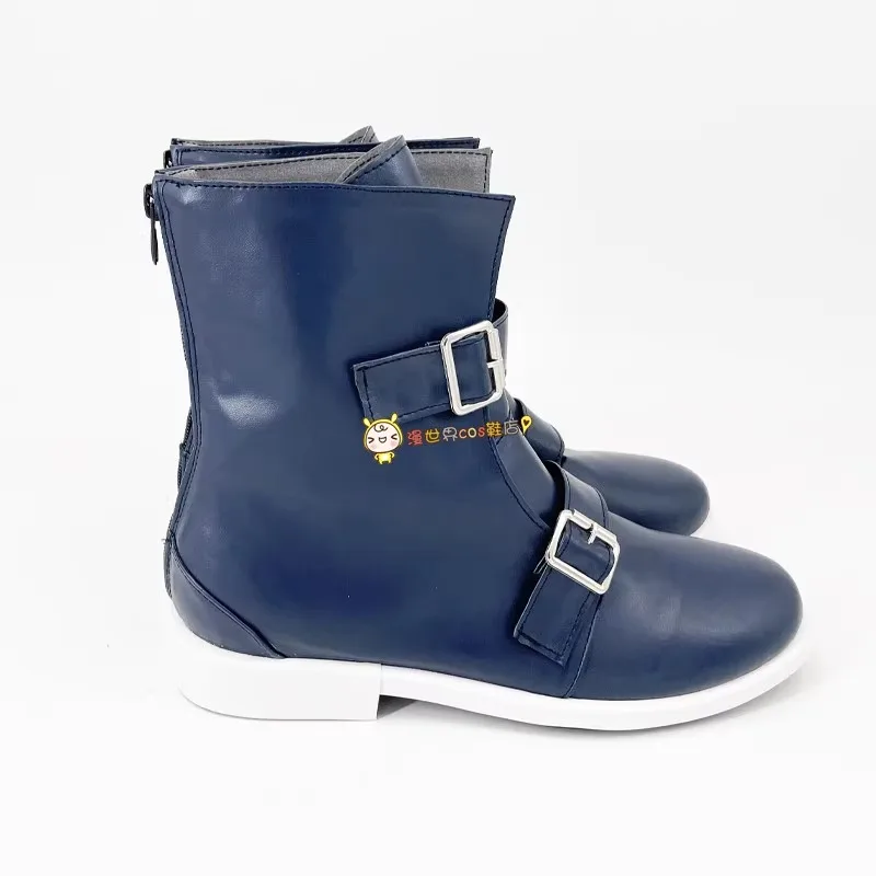 JP Games PERSONA 3 P3 Yuuki Makoto Cosplay Shoes Handmade Leather Black Costume Short Boots