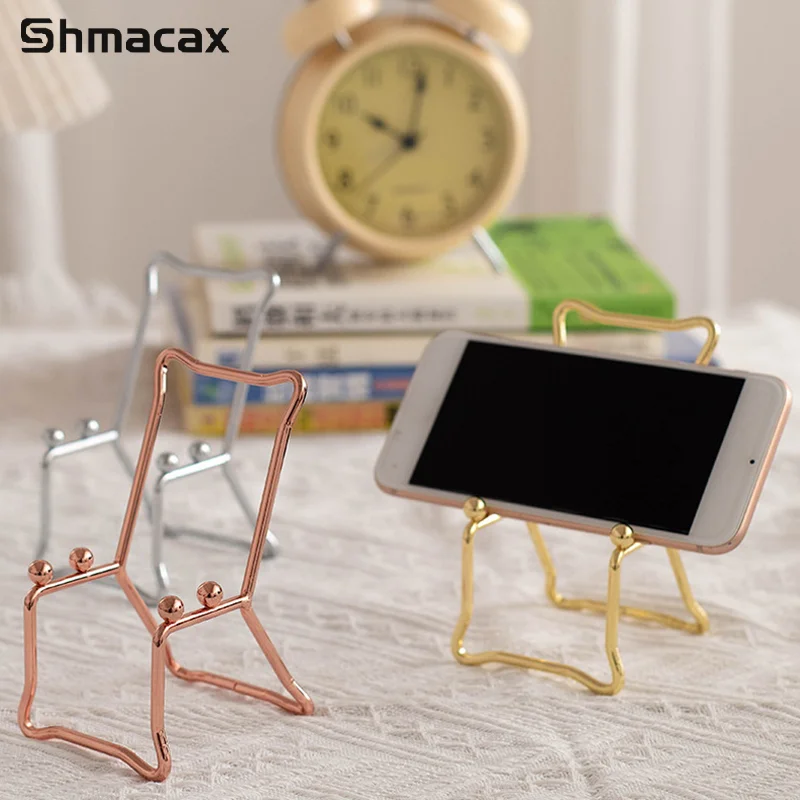 Cell Phone Stand For Desk, Business Card Holder,Cute Metal Cell Phone Stand, Metal Wire Cellphone Cradle Dock For Phone Tablet