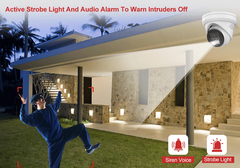 Imagem -02 - Anpviz-poe ip Turret Outdoor Câmera Smart Dual Light Video Surveillance Ip67 Pessoas e Veículos Detecção Alarme de Som e Luz 8mp