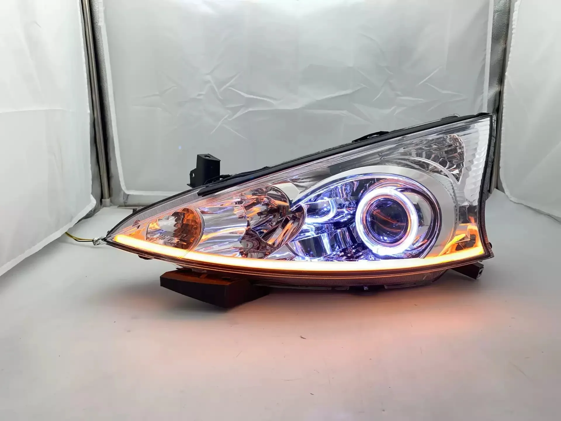 

Car Led HID Headlight Daytime Running DRL Angel Eyes headlamp Low High Beam for Mitsubishi Grandis