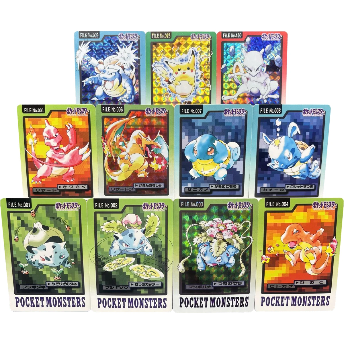 153 unids/set Diy Ptcg generación 1 Eevee Mew Charizard Mewtwo ilustración tarjetas Flash raras clásicas coleccionables de Anime tarjetas de juguete