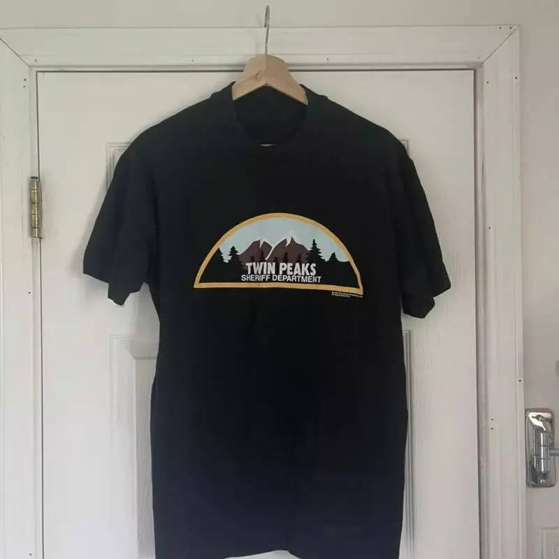 

1990 Twin Peaks Sheriffs short sleeve T shirt Classic style S 5XL