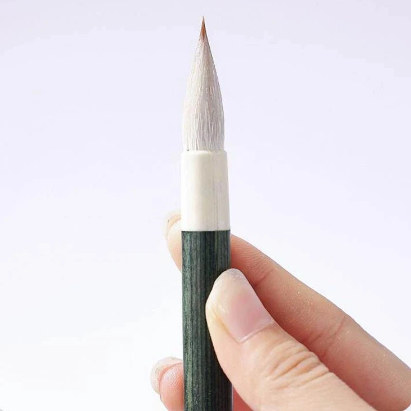 Mixed Hair Calligraphy Brush Short Brush Holder Portable Small Regular Script Writing Brush Copying Calligraphy Models Brush Set