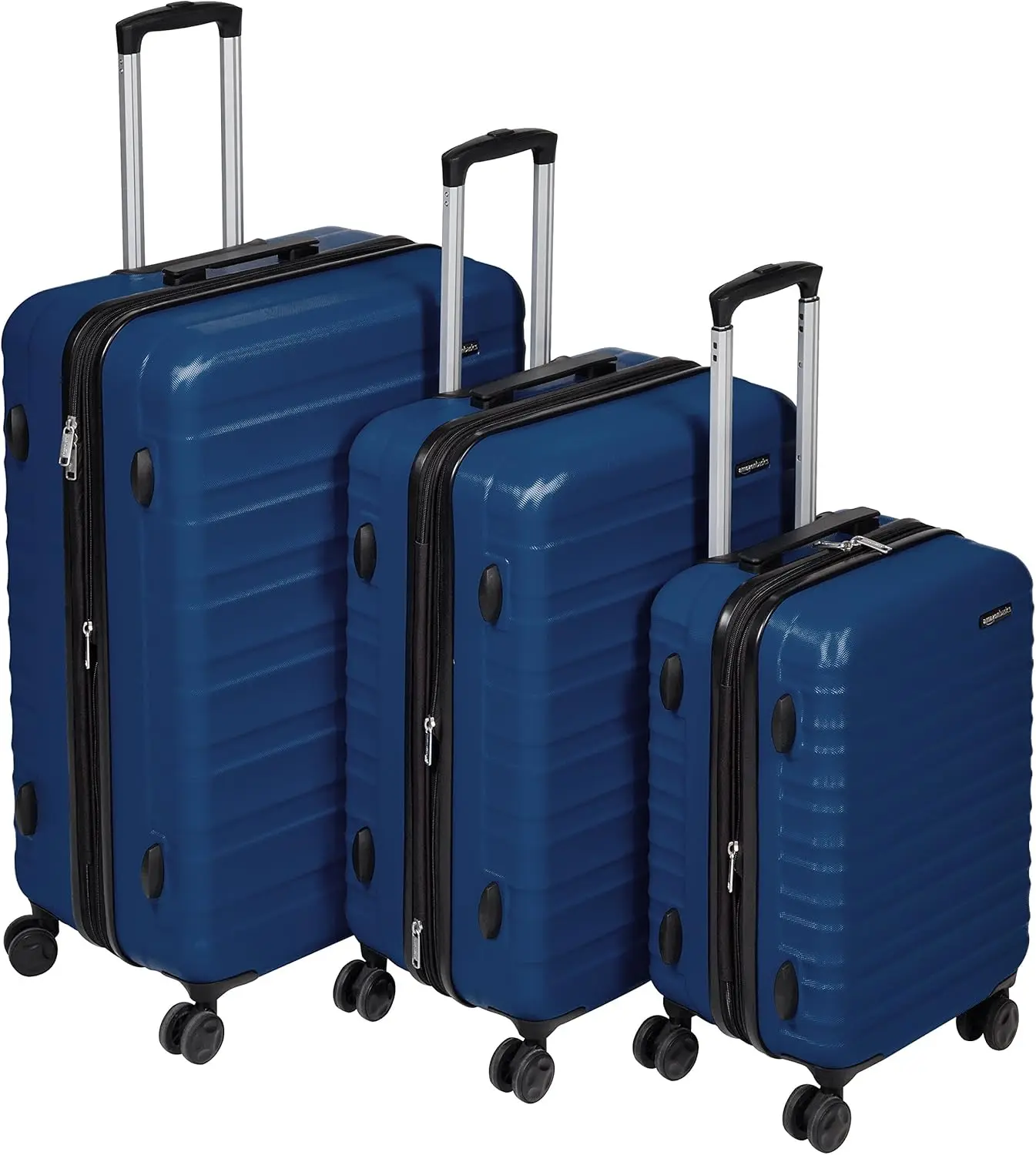 Amazon Basics-Ensemble de 3 valises à roulettes, 20 ", 24", 28 ", valise extensible rigide avec quatre roues tournantes