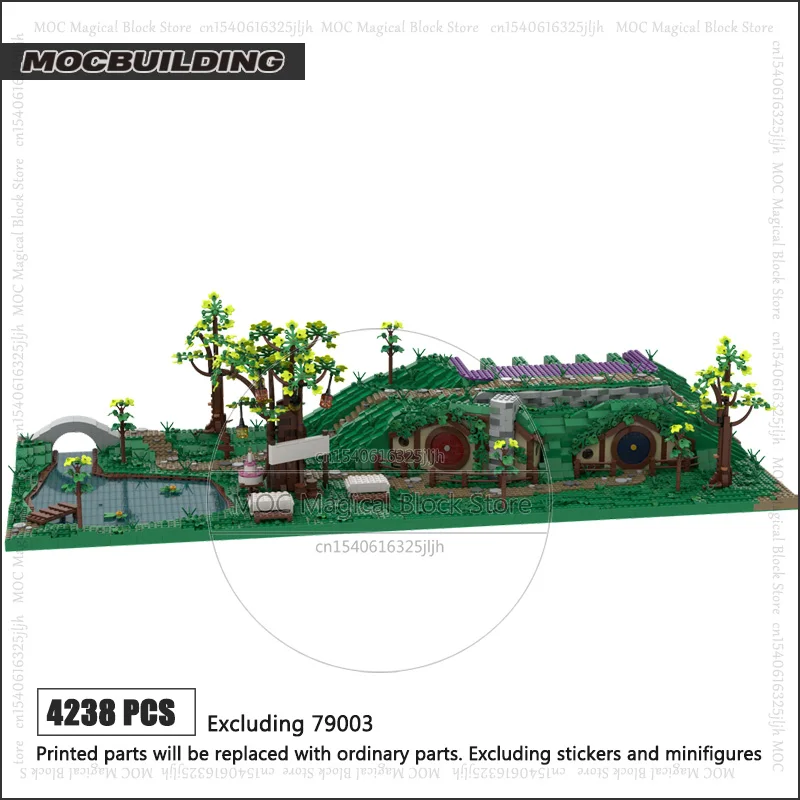 The Shire Movie Scene MOC Building Bricks Houses Trees Base Castle Architecture Technology Bricks Birthday Collection Toys Gifts