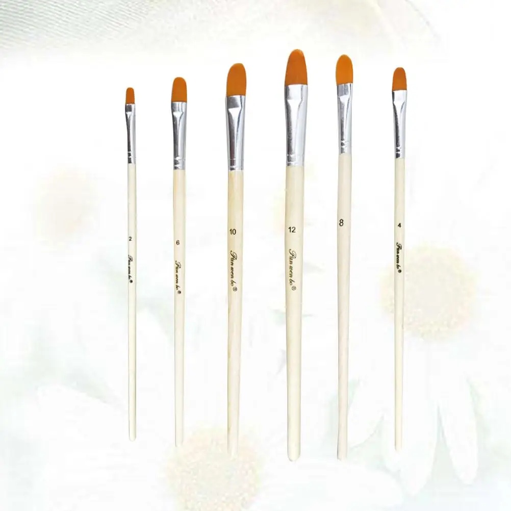 6 Pcs Micro for Painting Detail Gel Nail Polish Kit Wire Brush Make Drawing Nylon Major