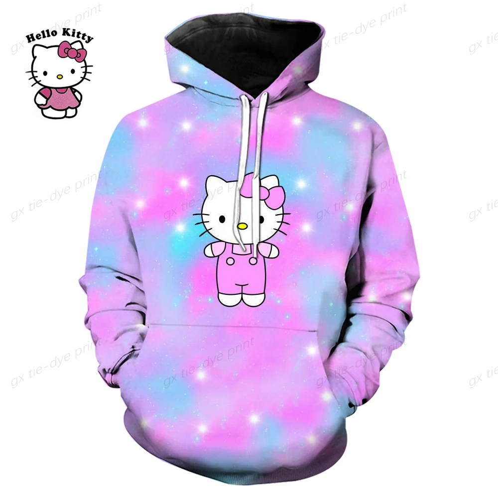 

Hello Kitty 2025 3D Cartoon simple Cute print unique women's trendy Casual classic y2k style commuter Long Sleeves Hoodie