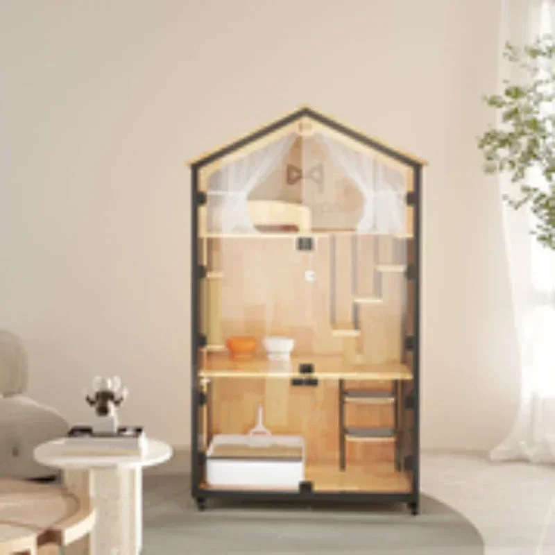 

Cage Villa Solid Wood Luxury tery Breeding Cage Nest Display Cabinet Ocean
