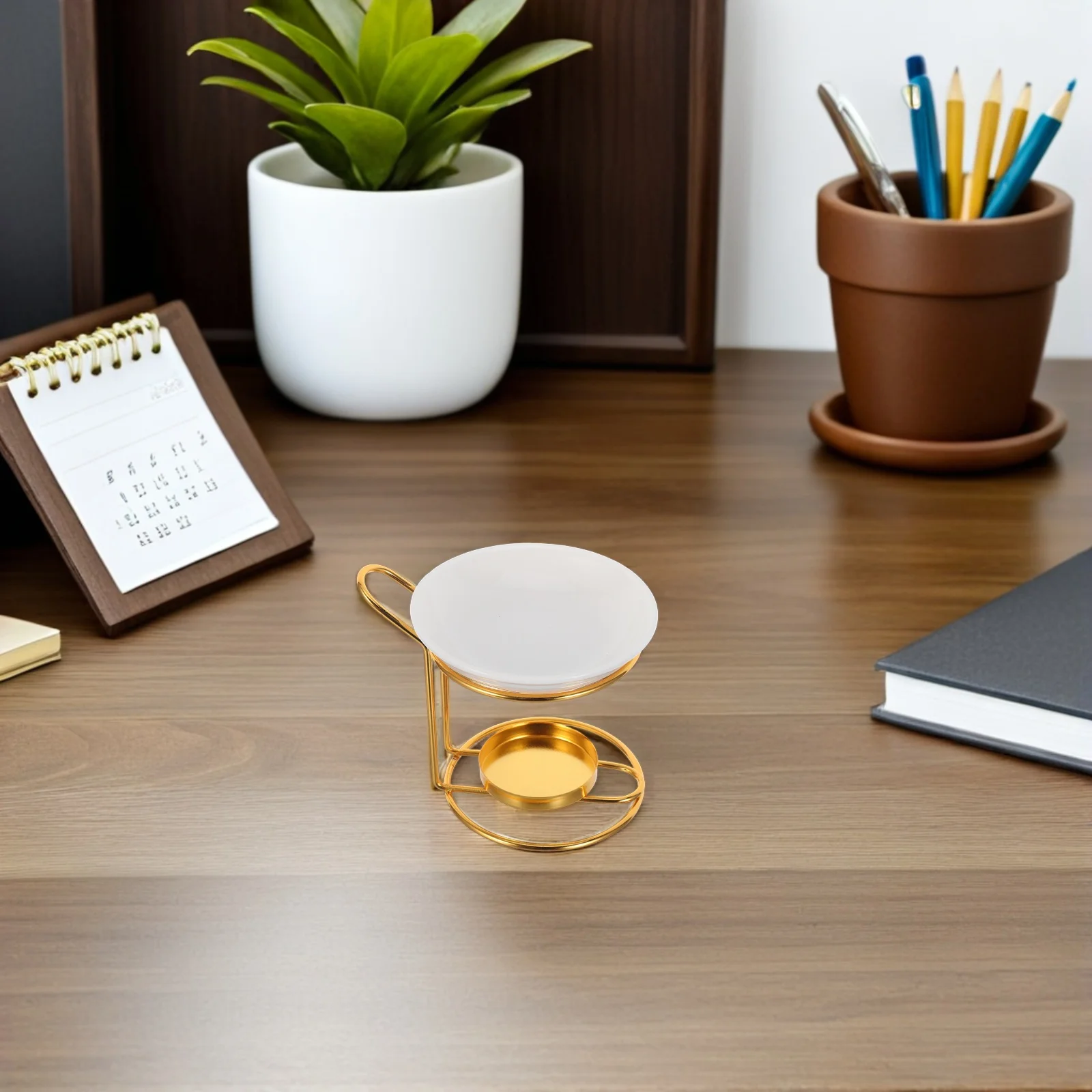 

Ceramic Essential Oil Burner Farmhouse Style Wax Melt Holder for Even Heat Distribution Aromatherapy Diffuser Tealight