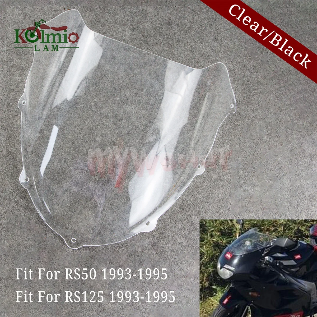 

Fit For Aprilia RS125 RS50 1993 - 1995 Motorcycle Accessories Clear Or Black Windshield Windscreen RS 125/50 1994 93 94 95