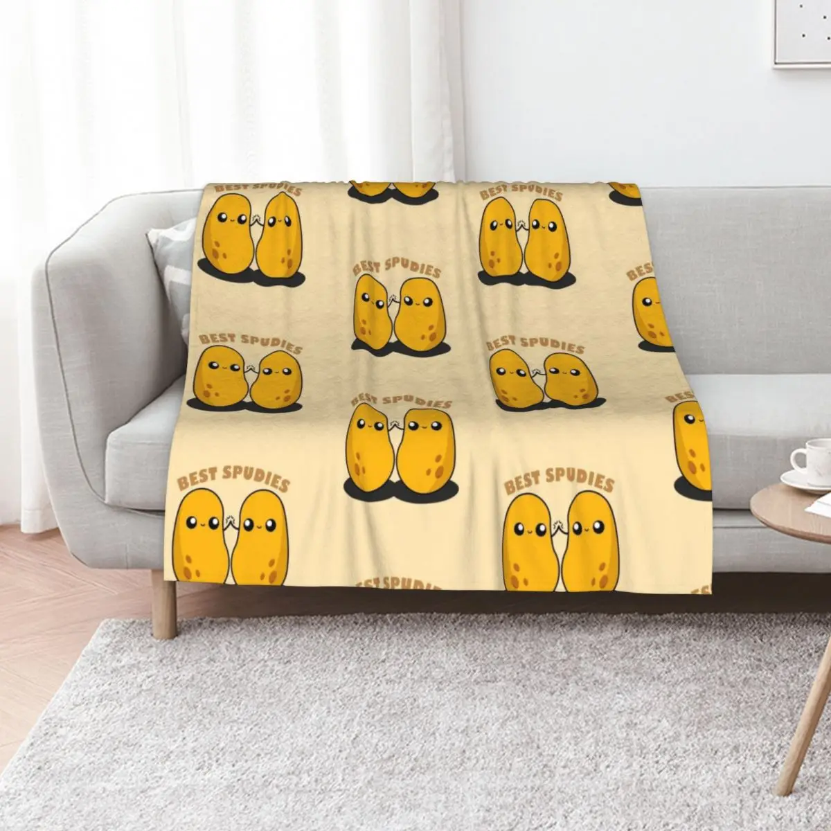 Cute Cartoon Potato || Best Spudies || Kawai Throw Blanket Polar Furry Soft Fashion Sofas Plaid Blankets For Sofas Blankets