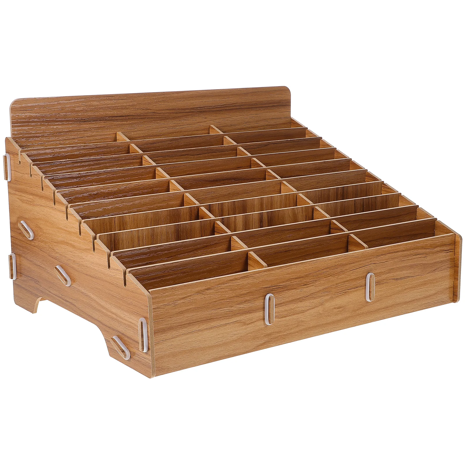 Mobile Phone Storage Box Educational Institution Display Rack Wooden Holder Container Table Cell Case