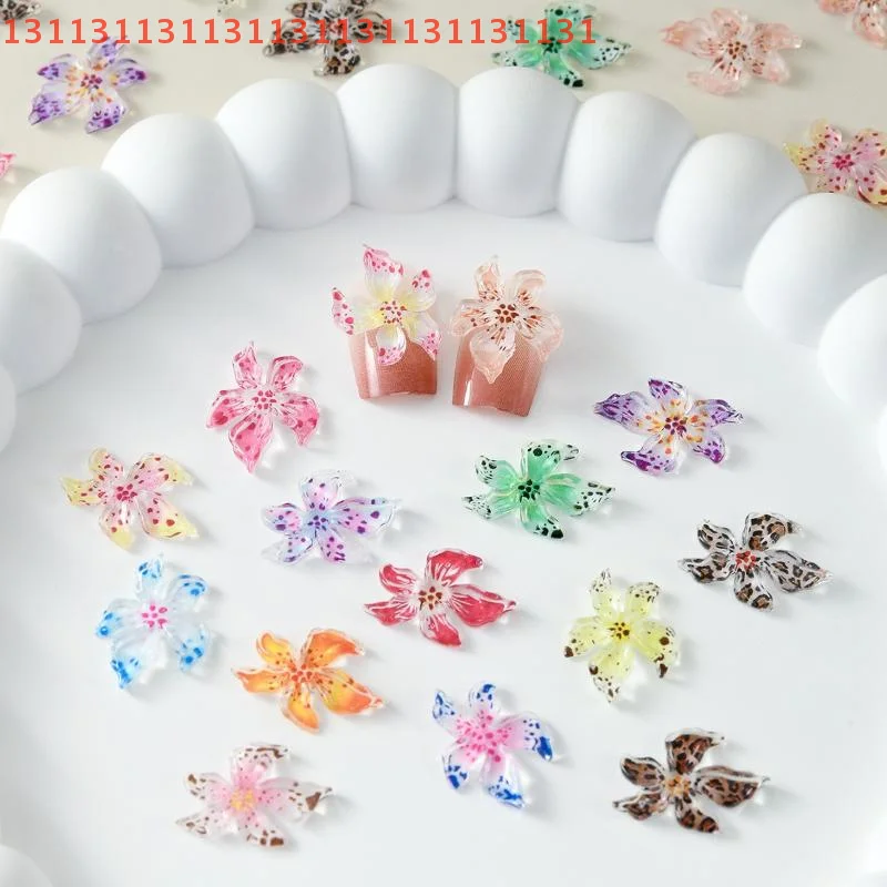 مسمار الفن سحر التدرج الجليد الشفاف هلام الزنبق مسمار الفن الديكور DIY بها بنفسك مانيكير جزء 20 قطعة مختلط ملون الراتنج زهرة الزنبق #3