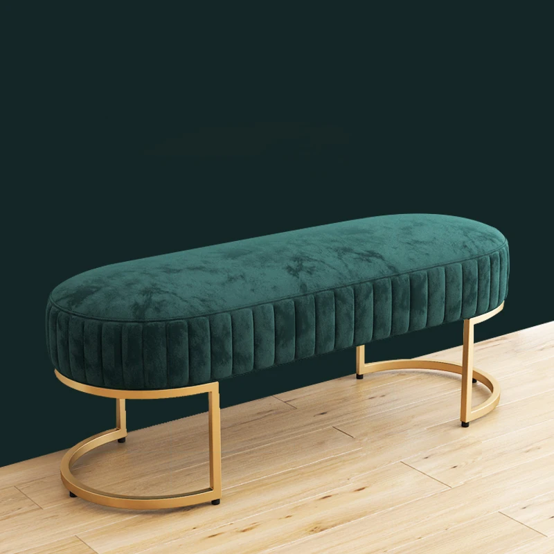 

Modern Living Room Velvet Floor Sofa Bench Luxury Shoes Bench Foot