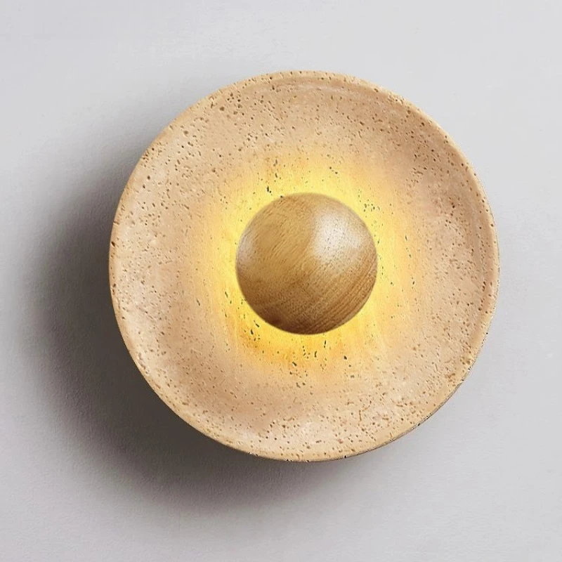Nordic Creative LED Wall Lights Travertine Stone Wall Sconce Lamp for Living Room Bedroom Aisle Corridor Decor Bedside Wall Lamp