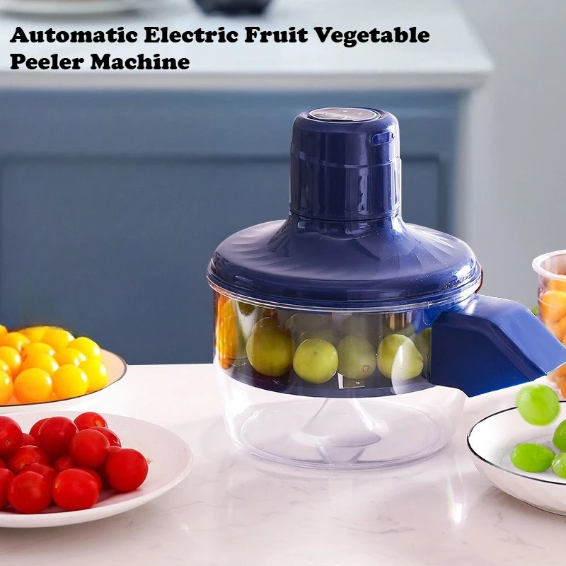 Automatic Electric Fruit Vegetable Peeler Machine Portable Rechargeable Type-c Charging for Berries Grape Home Kitchen Tool