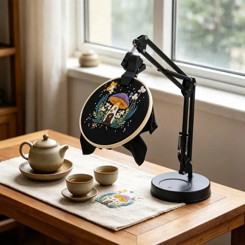 Adjustable Embroidery Stand With Rotating and Folding Designs X3UC