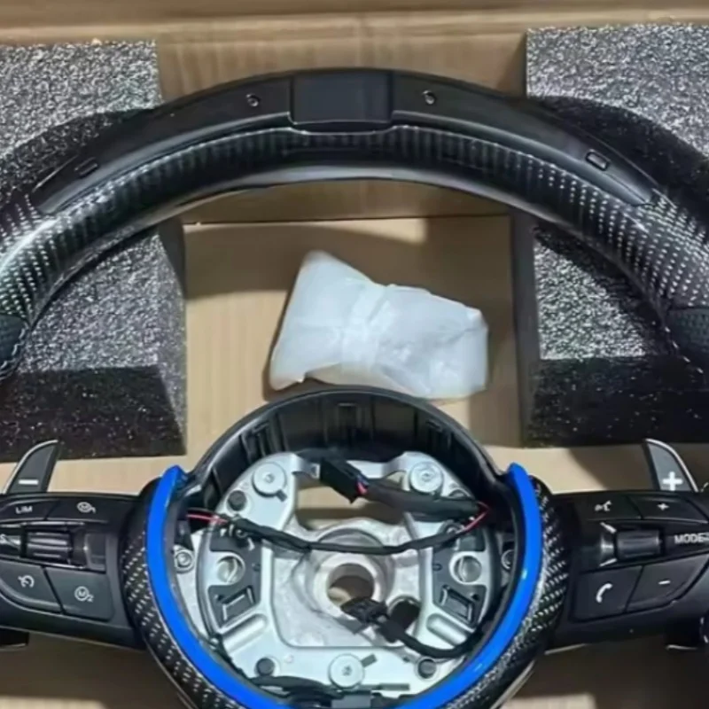 LED Car Steering Wheel Carbon Fiber Leather For BMW F Series F10 F30 F20 F22 F12 F91 F48 E90 E60 E46 E92 X5 E Series Accessories