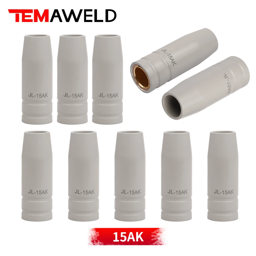 15AK Beschichtung Schutz Düse 5/10PCS Antihaft Europäischen Airless Gas Düsen Maschine Beschermhoes Mig Lasmachine Werkzeuge