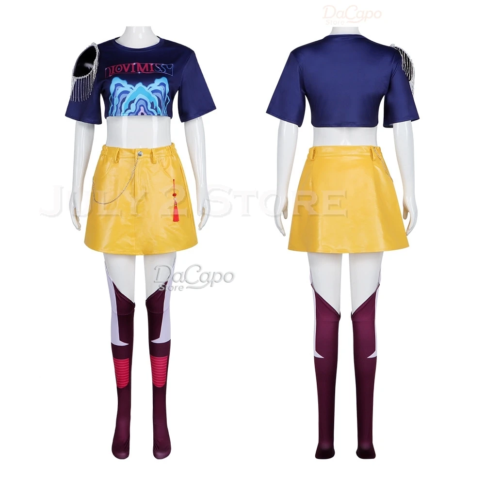 Mira Rumi Zoey Demon Hunters Stage Cosplay Vestiti Parrucca Costumi Halloween K-Pop Ragazza Gruppo Idol Gioco di ruolo Outfit Donna Bambini taglia