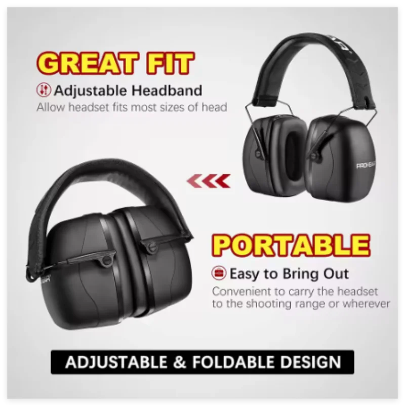 Prohear ป้องกันหูความปลอดภัยระดับมืออาชีพป้องกันการได้ยิน NRR 30db การตัดเสียงรบกวนแบบพาสซีฟสําหรับการถ่ายภาพการล่าสัตว์ตัดหญ้า