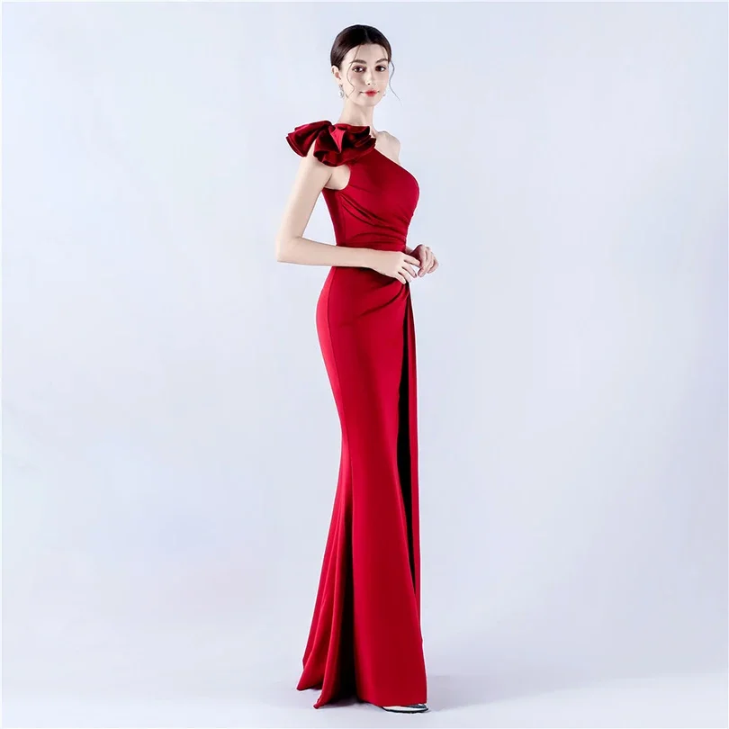 

Customized Mermaid One Shoulder Evening Dress Elegant Party Dresses Woman Formal Dress for Special Occasions Prom Dresses Long