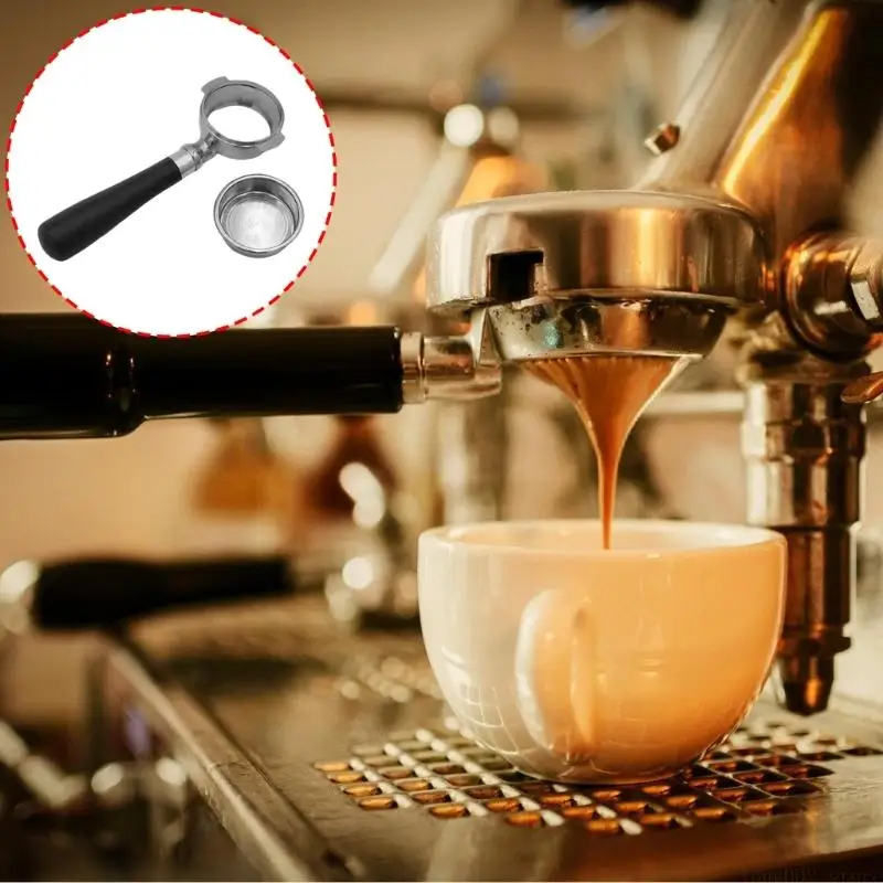D0AB 58mm Espresso Machine Handle Bottomless Coffee Machine Part for Enhancing Coffee