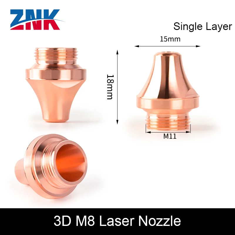 ZNK 10 buah 3D Laser Cutting Nozzle Single Single & Double Layer Caliber 0.5 - 5.0 3D untuk Raytools Fiber Laser Cut mesin