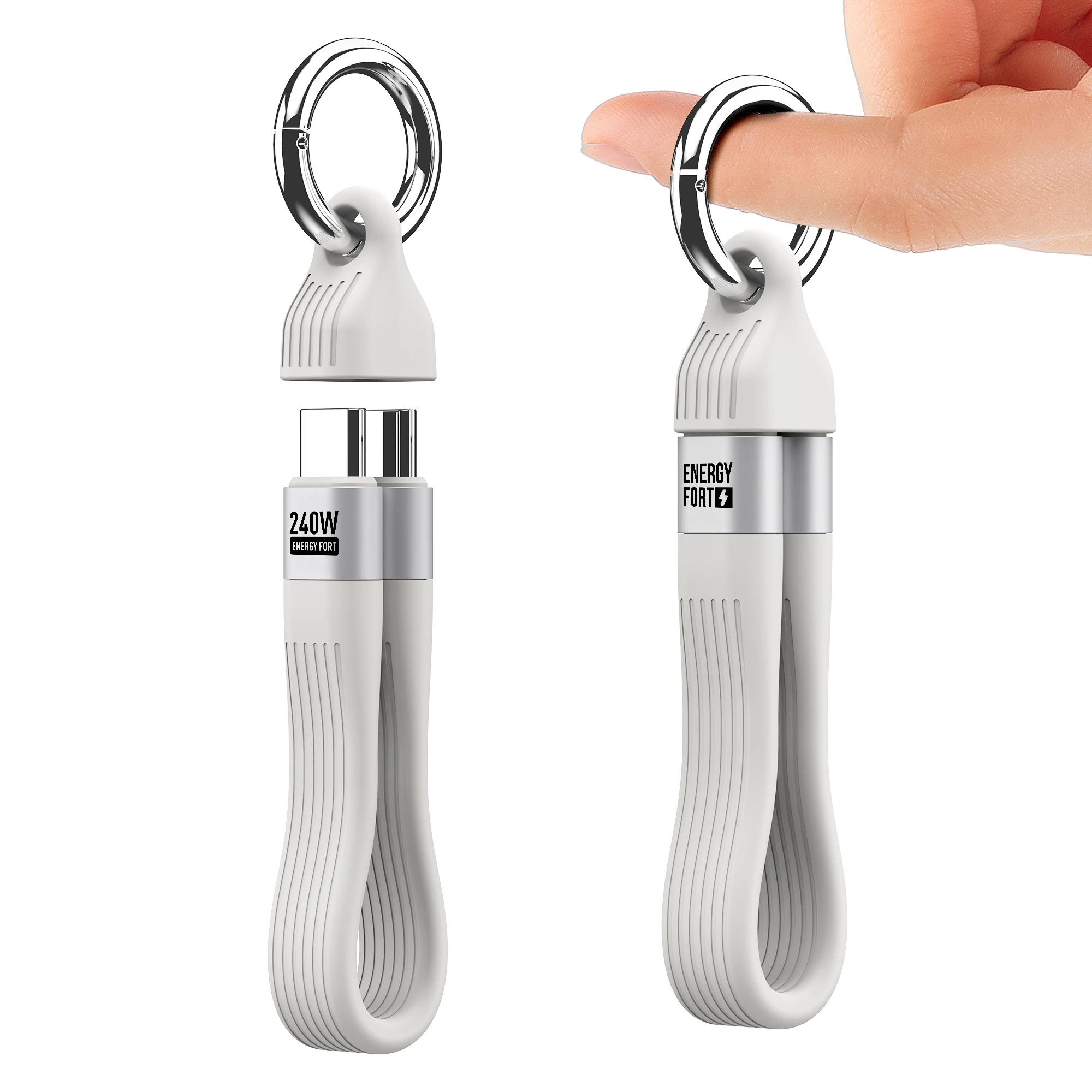 USB 4 Cable Portable Keychain 240W USB C Charging Cable 40Gbps Data Transfer Thunderbolt 4/3 8K@60Hz Video Display for IPhone17