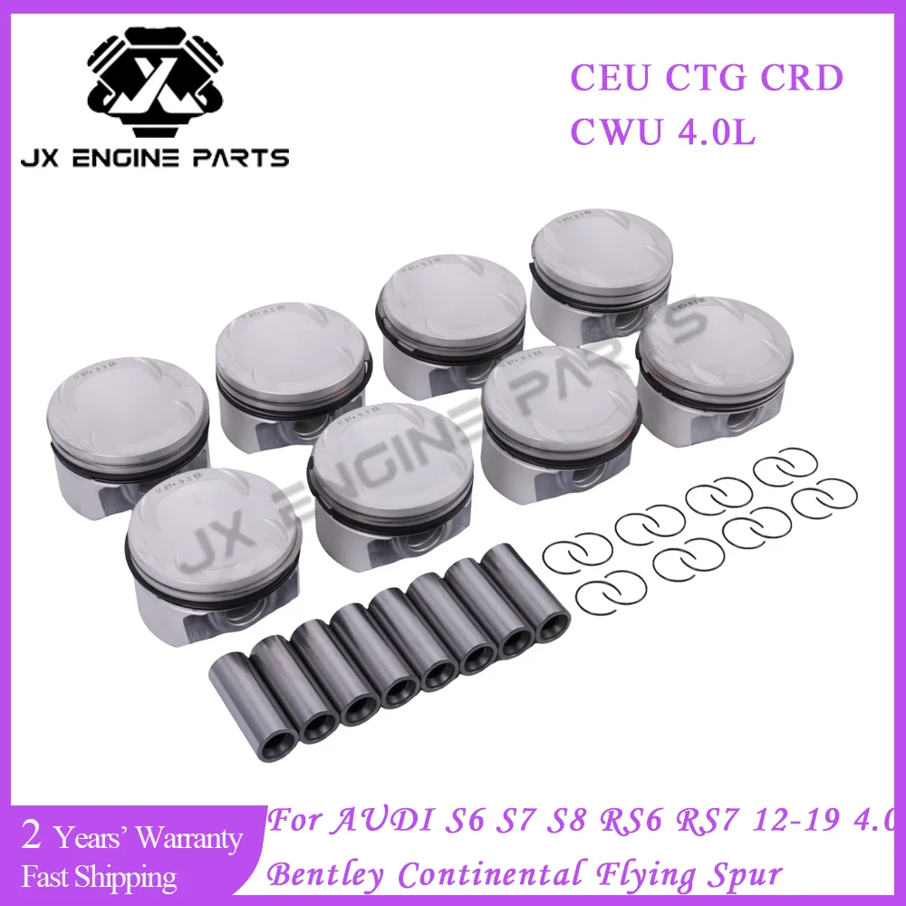 Juego de pistones y anillos de pistón para Audi 4.0 S6 C7 S7 4G S8 RS6 RS7 Bentley Continental GT Flying Spur 4.0L TFSI de baja y alta potencia