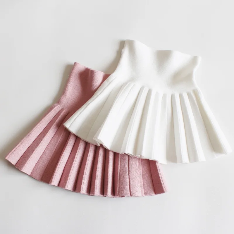 1pcs Girls Knit Skirts Baby Autumn Winter Princess Pleated Skirts Childrens Student High Waist Mini Tutu Skirts Kids Solid Dress 3 1pcs Girls Knit Skirts Baby Autumn Winter Princess Pleated Skirts Childrens Student High Waist Mini Tutu Skirts Kids Solid Dress 3