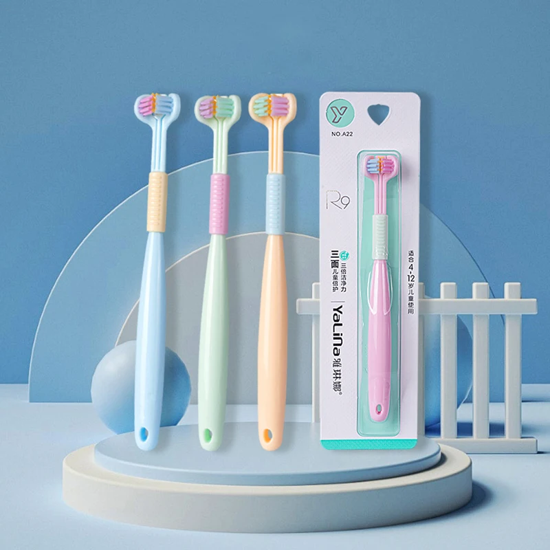 3D Stereo Three-Sided Toothbrush Ultra Fine Soft Hair Adult Toothbrush Tongue Scraper Deep Cleaning Health Oral Care Teeth Brush