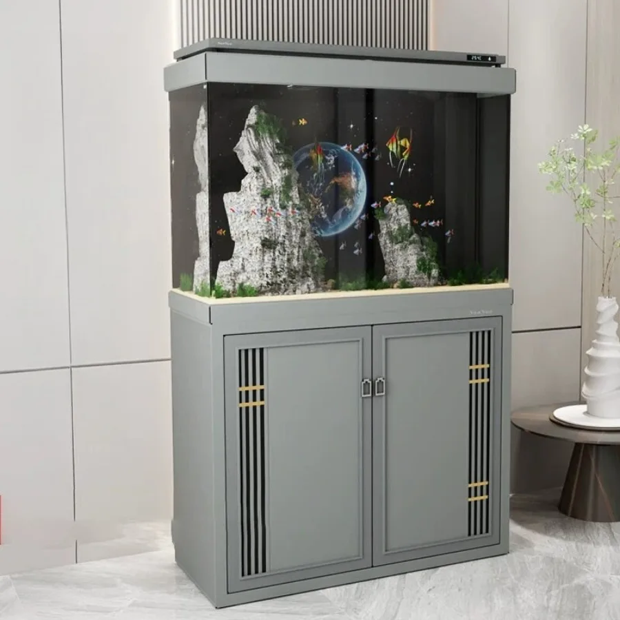 Minimal-chic Self Maintaining Aquariu Silent Glass Reception Desks Smart Integrated Circulating Ffice Furniture Военное ДелоLJ40