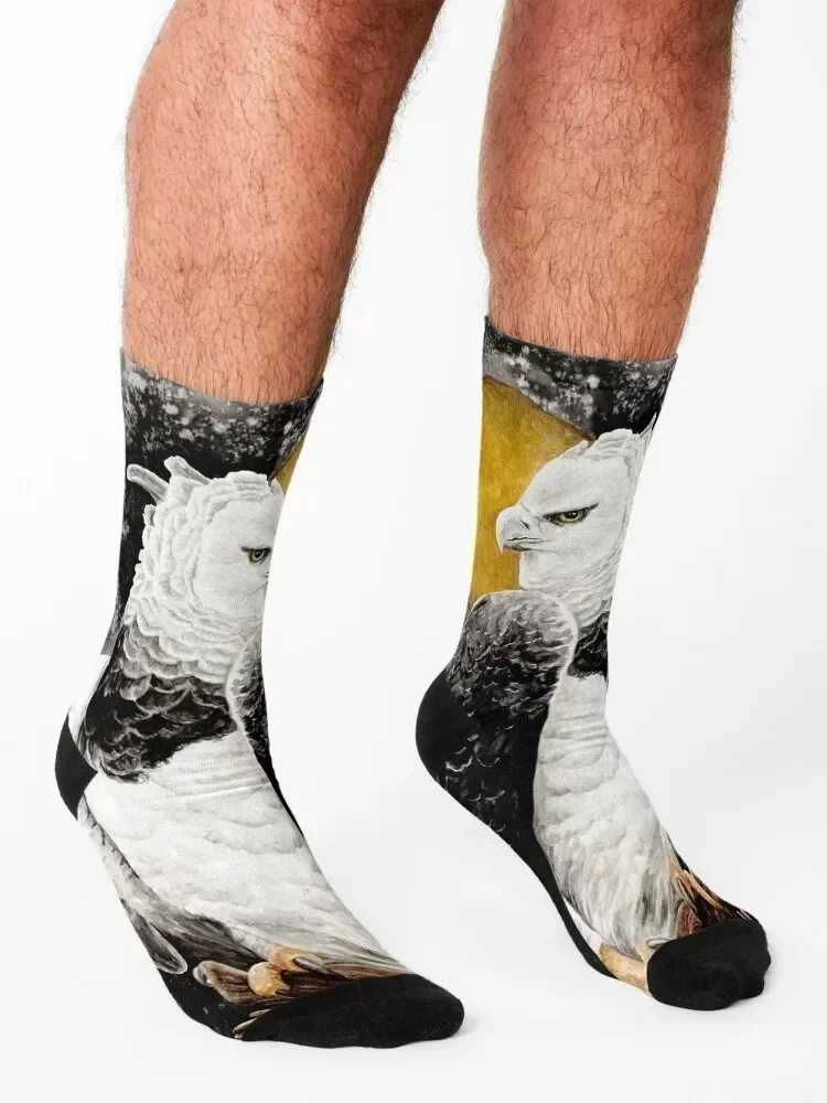 Harpy eagle Watercolor at night sky Socks ankle tennis custom hiking Luxury Woman Socks Men's