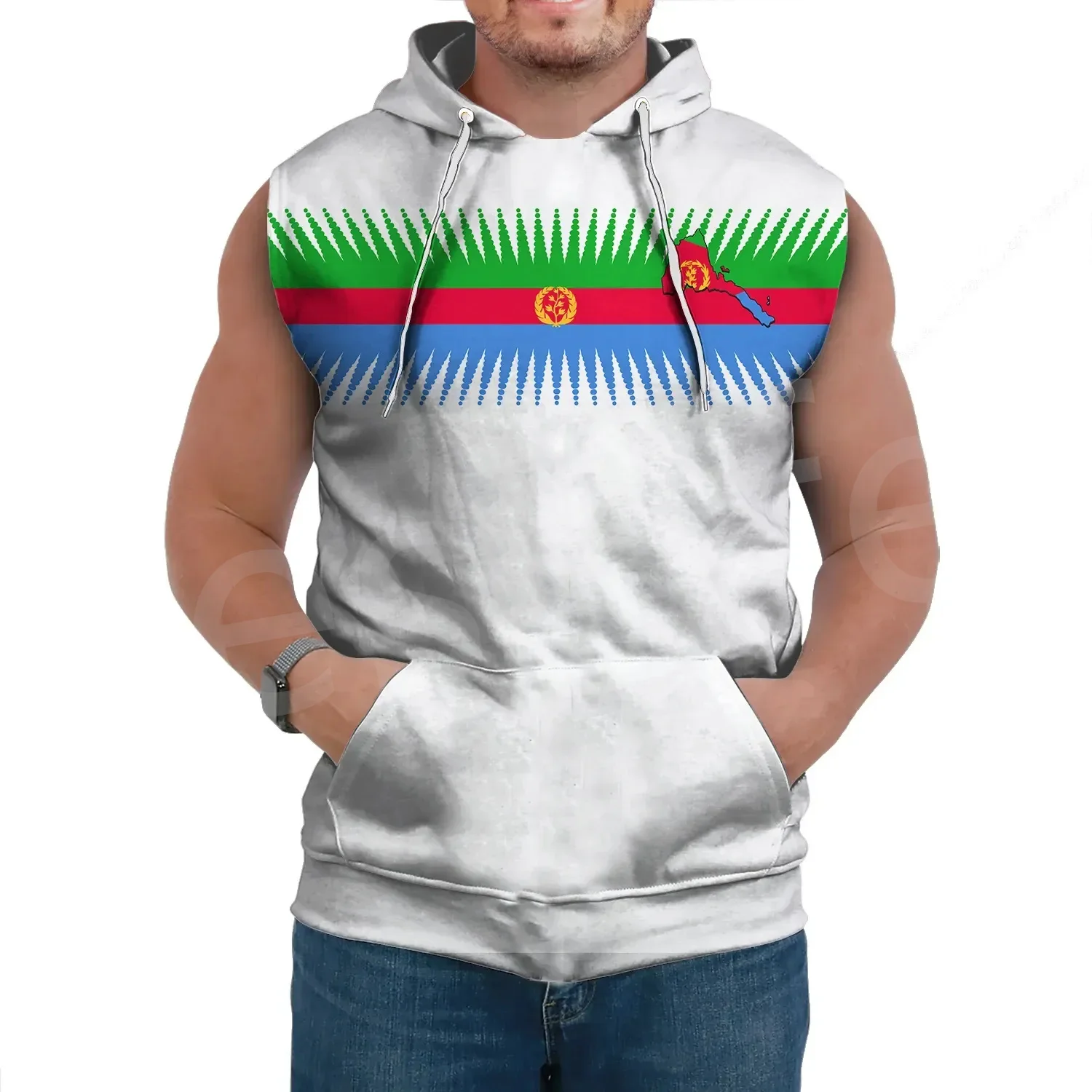 

Newest Black History Africa Country Eritrea Colorful Retro 3DPrint Men/Women Pullover Casual Funny Summer Sleeveless Hoodies A3