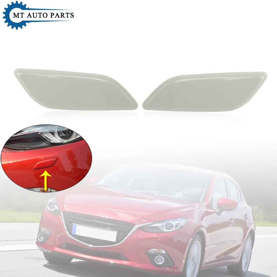 MTAP Car Front Bumper Headlight Washer Nozzle Cover For Mazda 3 M3 Axela 2014 2015 2016 OEM:BKC6-51-8H1 BKC6-51-8G1 None Painted