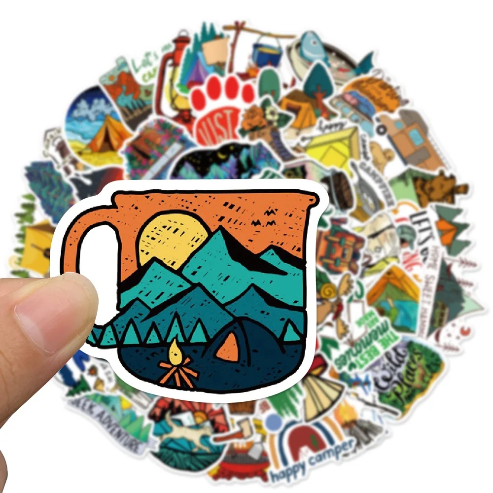 10/50Pcs Outdoor camping Graffiti Sticker Aesthetic Decorative Notebook Guitar Laptop Luggage Skateboard Car Toys Kids Stickers