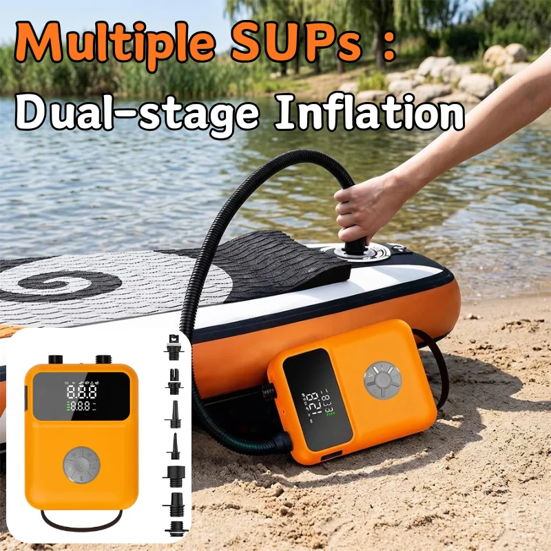 High-Pressure 20PSI Rechargeable SUP Air Pump 4000mAh Multi Kinetic Yacht Paddle Inflator Pump Water Sport With Digital Display