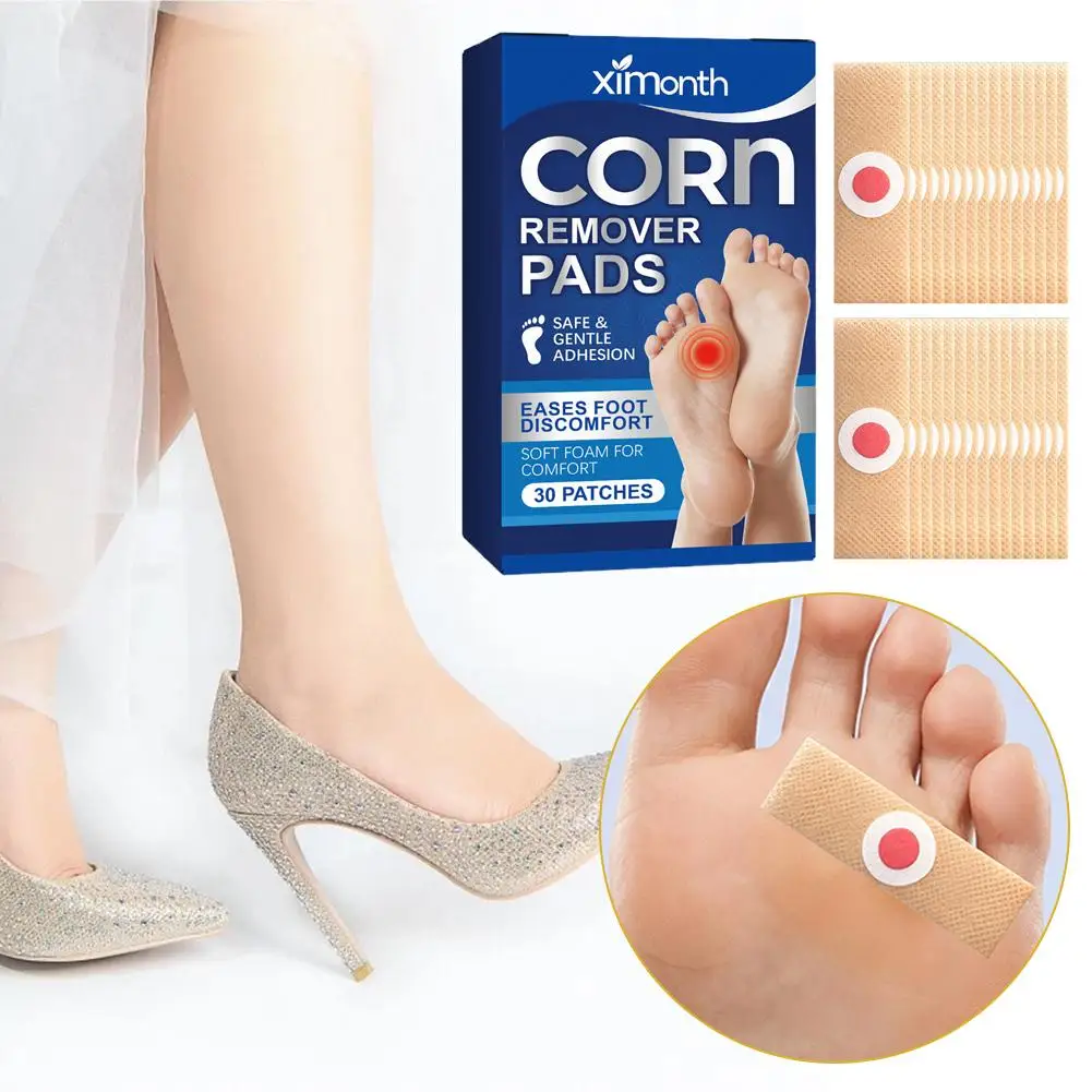 30pcs Medical Grade Salicylic Acid Corn Removal Patches Hydrogel Callus Treatment with Aloe Vera Vitamin E Ultra Thin